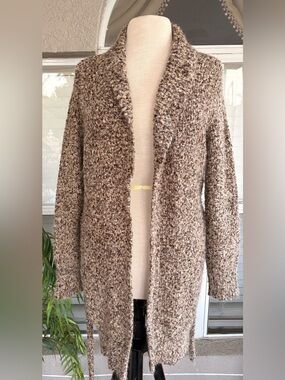 Moda International Brown Mix Bouclé Open Cardigan